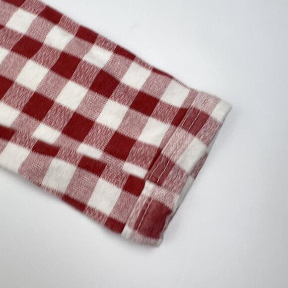 SpearmintLOVE Red Gingham Ruffle Footed Sleeper - Picture 3 of 5